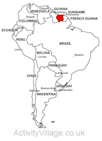Surname on map of South America