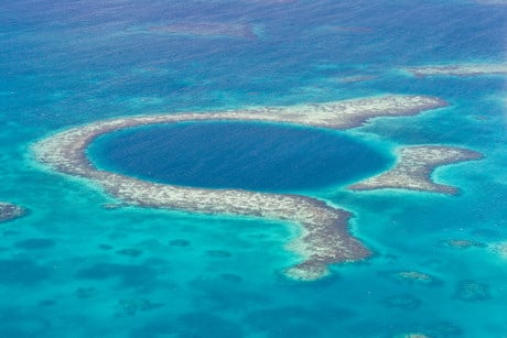 The Great Blue Hole off the coast of Belize