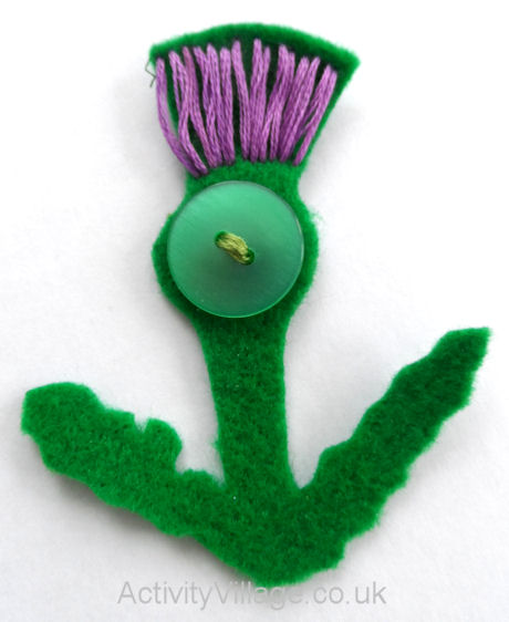 Our finished thistle brooch