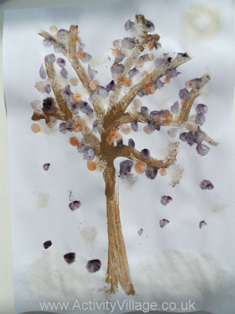 Sam's autumn tree with natural paint