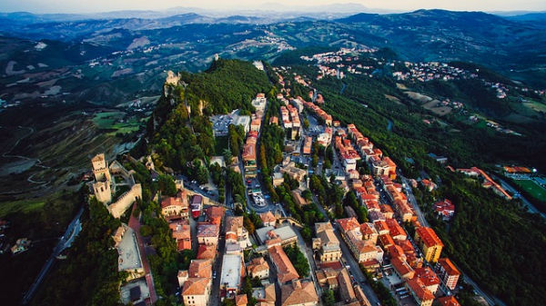 View over mountainous San Marino