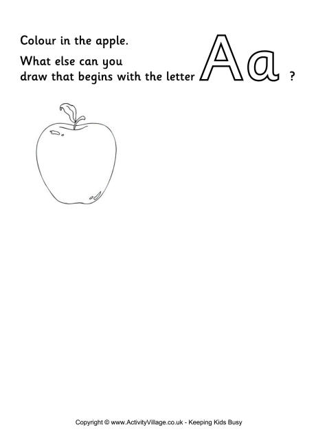 Imagination Alphabet Colouring Page A