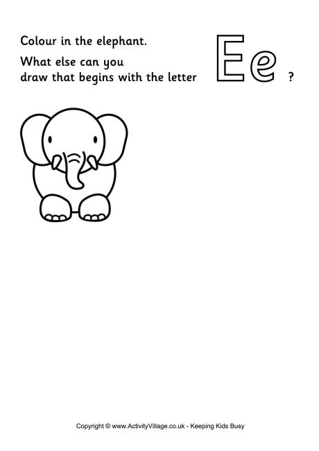 Imagination Alphabet Colouring Page E