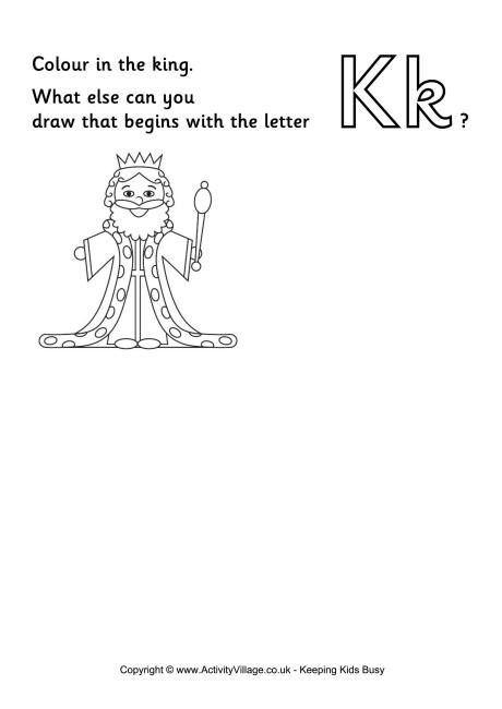 Imagination Alphabet Colouring Page K