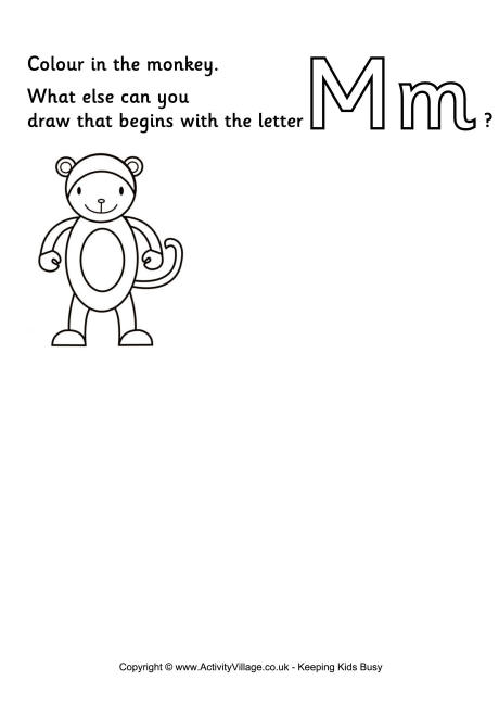 Imagination Alphabet Colouring Page M