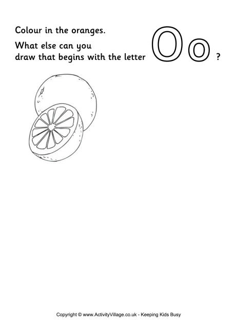 Imagination Alphabet Colouring Page O