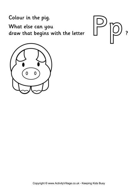 Imagination Alphabet Colouring Page P