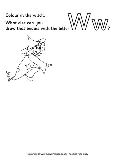 Imagination Alphabet Colouring Page W
