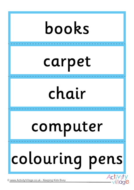 In the Classroom Word Cards