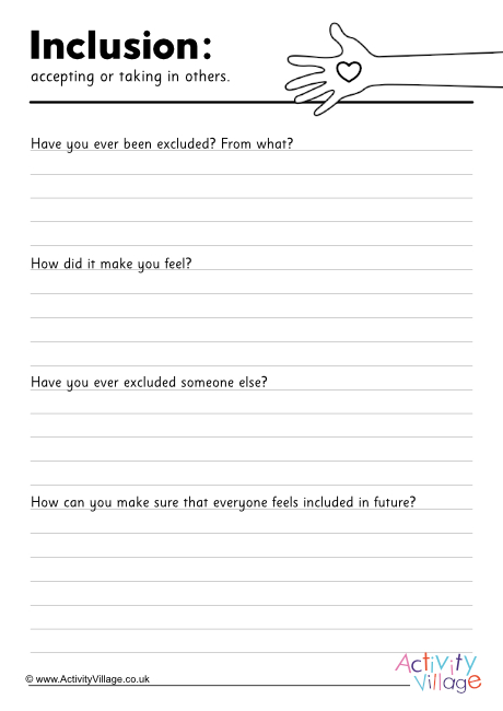 Inclusion worksheet