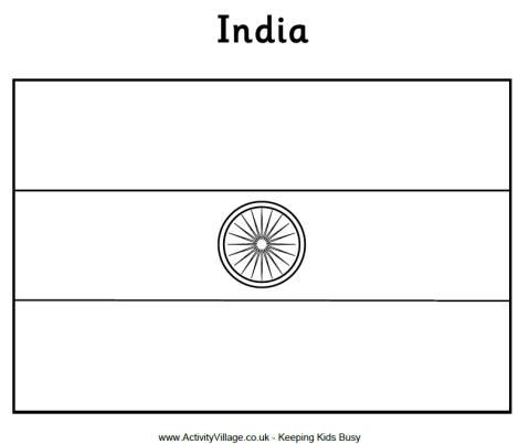 India Flag Colouring Page