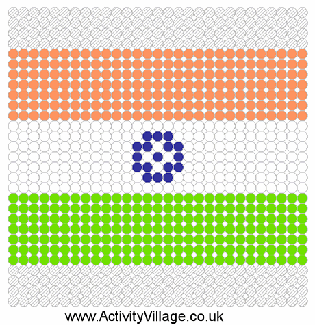 Indian flag fuse bead pattern