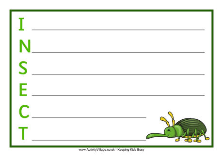 Insect acrostic poem printable
