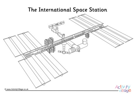 international space station colouring page
