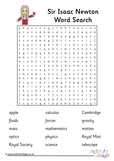 Isaac Newton Word Search