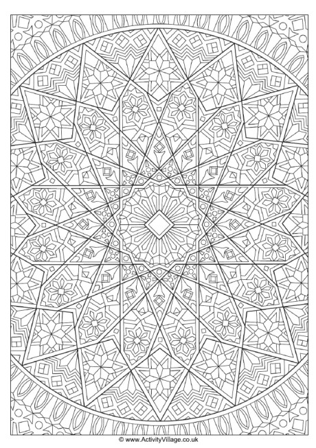 Islamic design colouring page 1