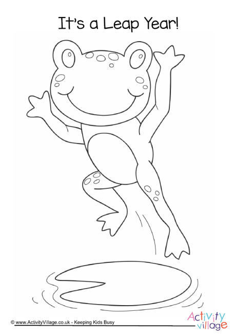 It's a Leap Year colouring page