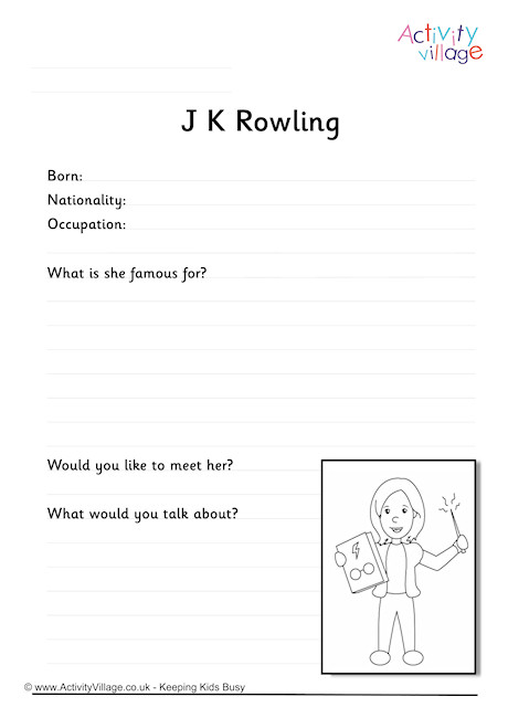 JK Rowling Worksheet