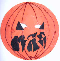 Jack-o-lantern mask craft for kids