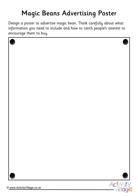 Jack And The Beanstalk Magic Beans Advertising Poster