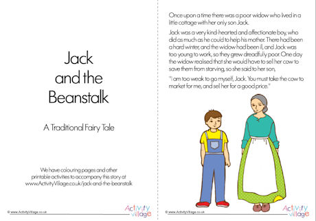 Jack and the Beanstalk story printable Jack and the Beanstalk story printable