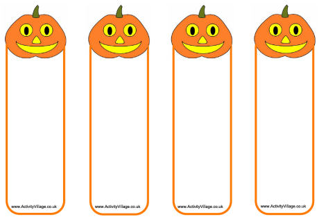 Jack O Lantern Bookmarks - Blank Jack O Lantern Bookmarks - Blank