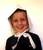 Jack wearing pilgrim bonnet!