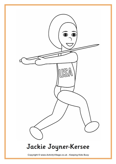 Jackie Joyner-Kersee colouring page