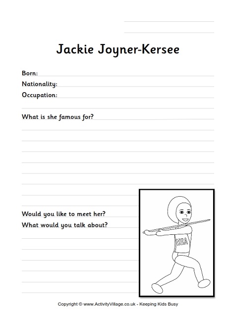 Jackie Joyner-Kersee worksheet 