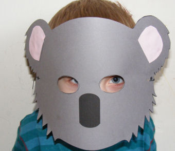 Sam wearing his Koala Mask