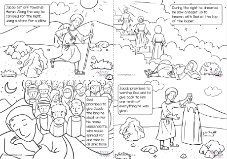 Jacob's Ladder colouring pages - captioned