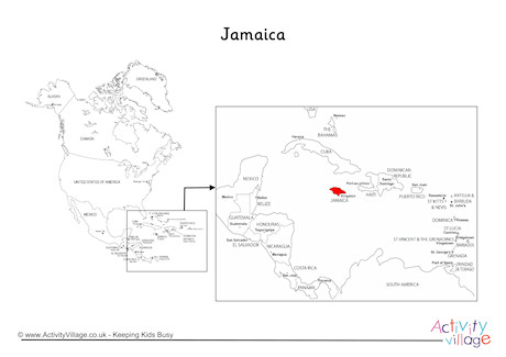 Jamaica On Map Of North America