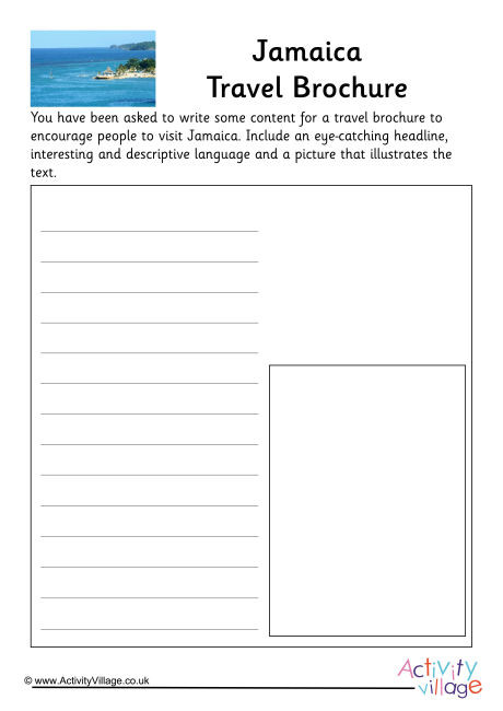 Jamaica Travel Brochure Worksheet