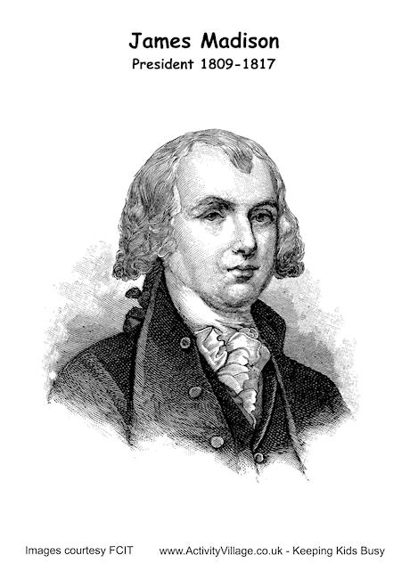 James Madison colouring page