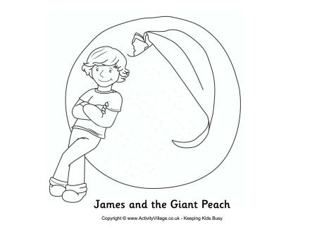 James and the giant peace colouring page