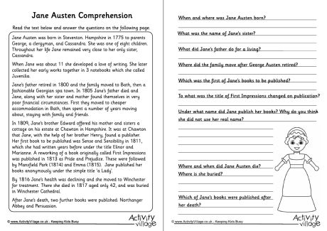 Jane Austen comprehension