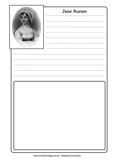 Jane Austen notebooking page