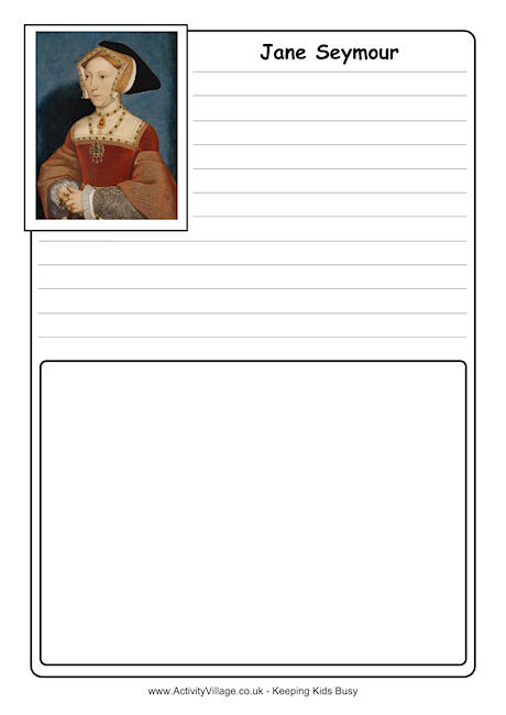 Jane Seymour notebooking page