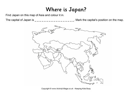 Japan location worksheet