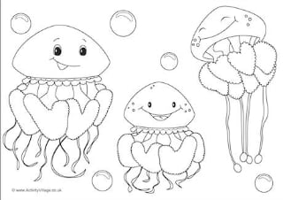 Jellyfish Colouring Pages