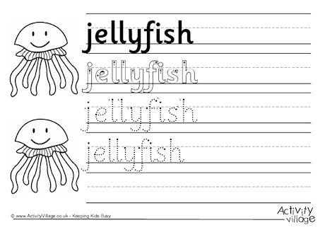 Jellyfish Handwriting Worksheet