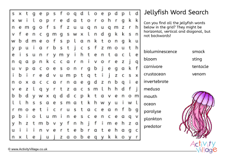 Jellyfish Word Search