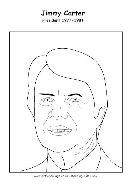 Jimmy Carter colouring page