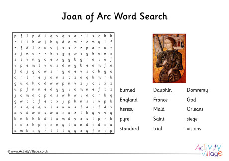Joan of Arc word search