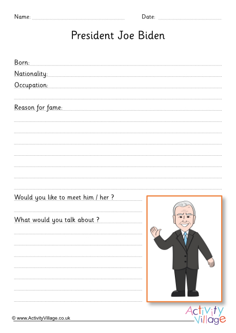 Joe Biden Fact Finding Worksheet