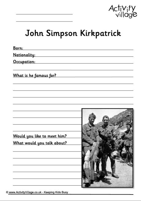 John Simpson Kirkpatrick worksheet John Simpson Kirkpatrick worksheet