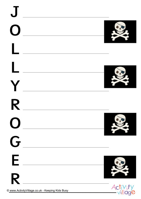 Jolly Roger Acrostic Poem Printable