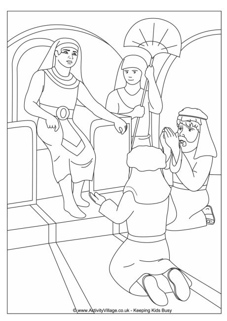 Joseph and Pharaoh colouring page