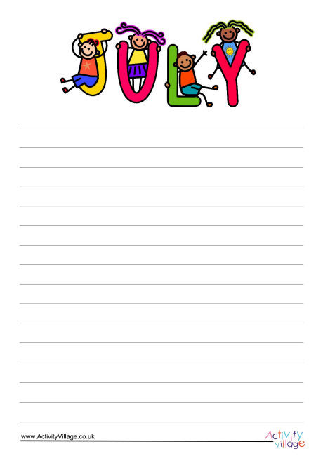 July Writing Paper