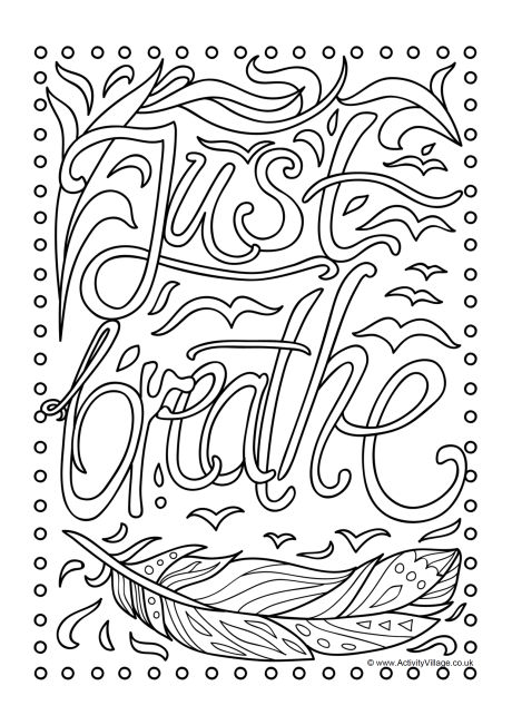 Just breathe colouring page Just breathe colouring page